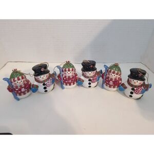 Burton + Burton 6 Ceramic Snowman Ornaments
